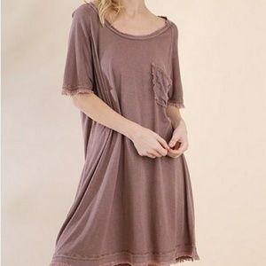 UMGEE Distressed Hemline T-shirt dress